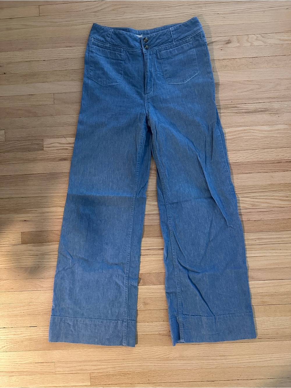 Pilcro by Anthropologie Cotton Linen Wide Leg Pants Size 27